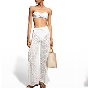 TRINA TURK WHITE CROCHET PANTS